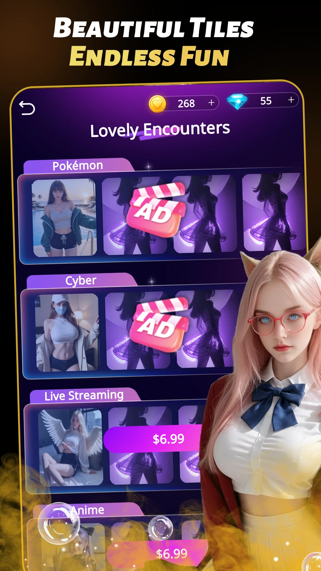Desire Girls: Mahjong Match screenshot